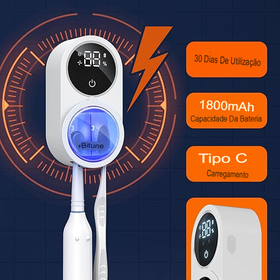 Esterilizador de Escova de Dentes UV Inteligente - Sensor Infravermelho e Ciclo de Desinfecção